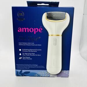 Amopé Pedi Perfect Electric Callus Remover Foot File w/ Diamond Pink/White New.